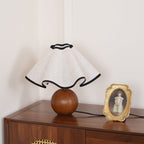 Stylish Table Lamp with Wave Shade Design