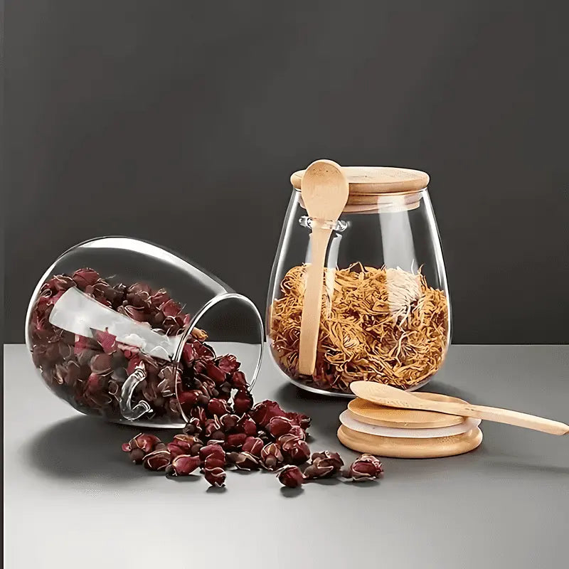 Eco-Friendly Glass Storage Jars for Coffee and Tea