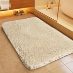 Quick-Dry Plush Bathroom Rug with Soft Anti-Slip Bath Mat Design