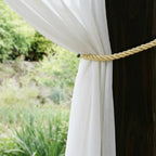 Sheer Outdoor Curtain in White with Loop Design