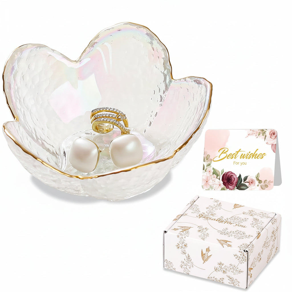 Flower-Shaped Ceramic Ring Holder Tray for Mother's Day Gift