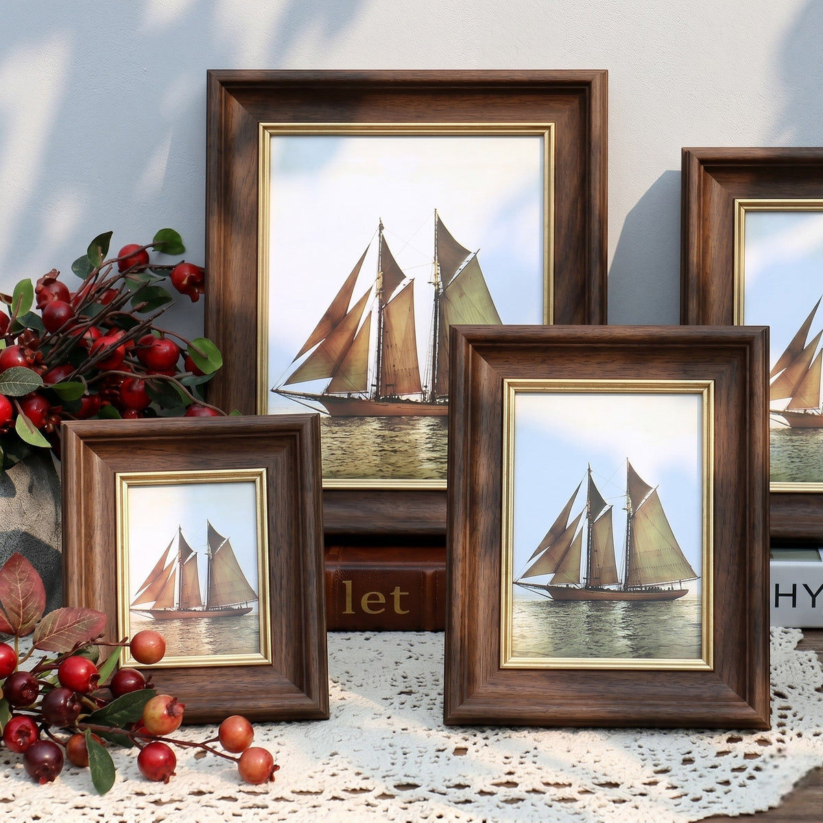Table Stand Photo Frame with Wood Finish