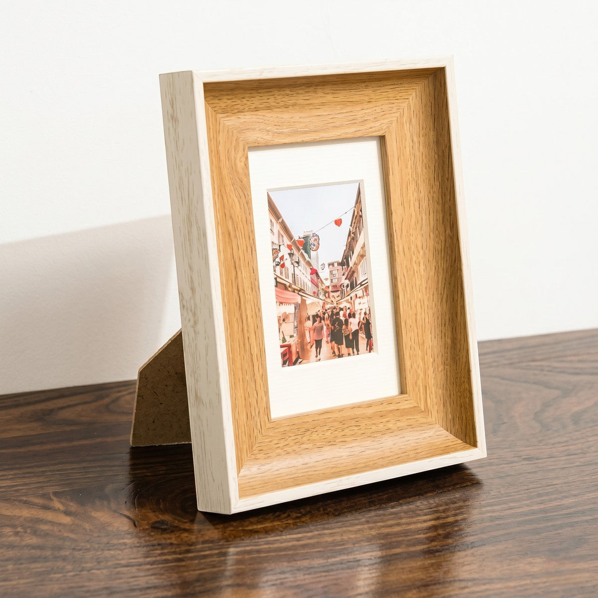 Table Stand Photo Frame with Wood Finish