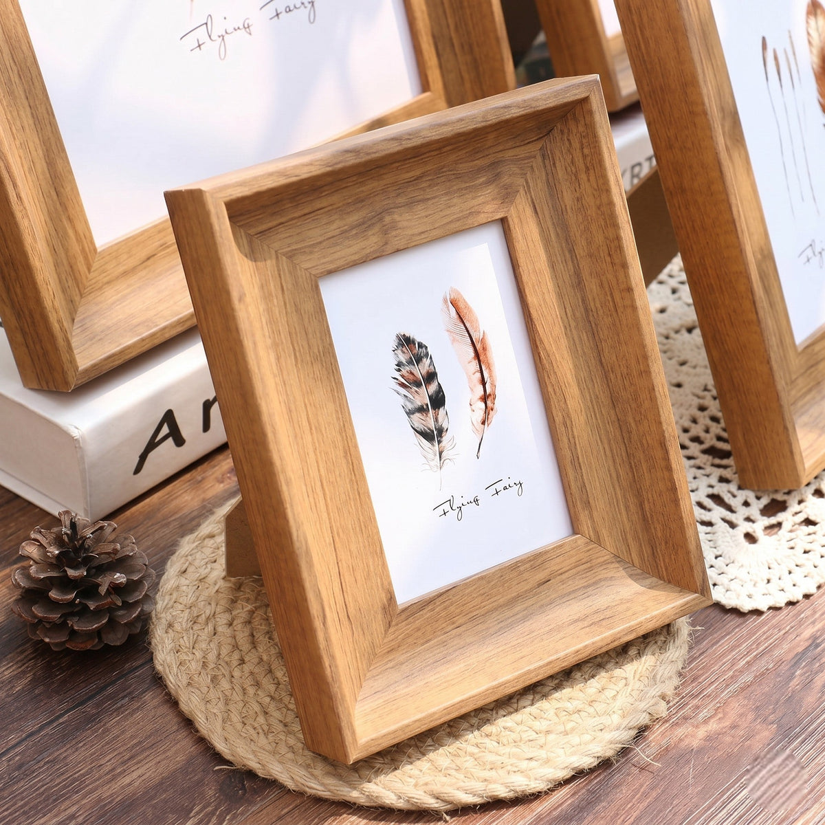 Table Stand Photo Frame with Wood Finish