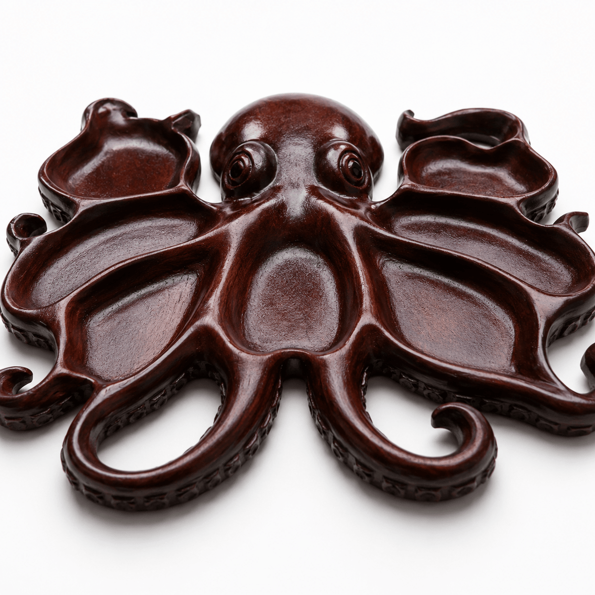 Octopus Design Wooden Serving Tray for Snacks