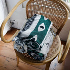Fringed Edge Blanket Featuring Evil Eye Design in Woven Fabric