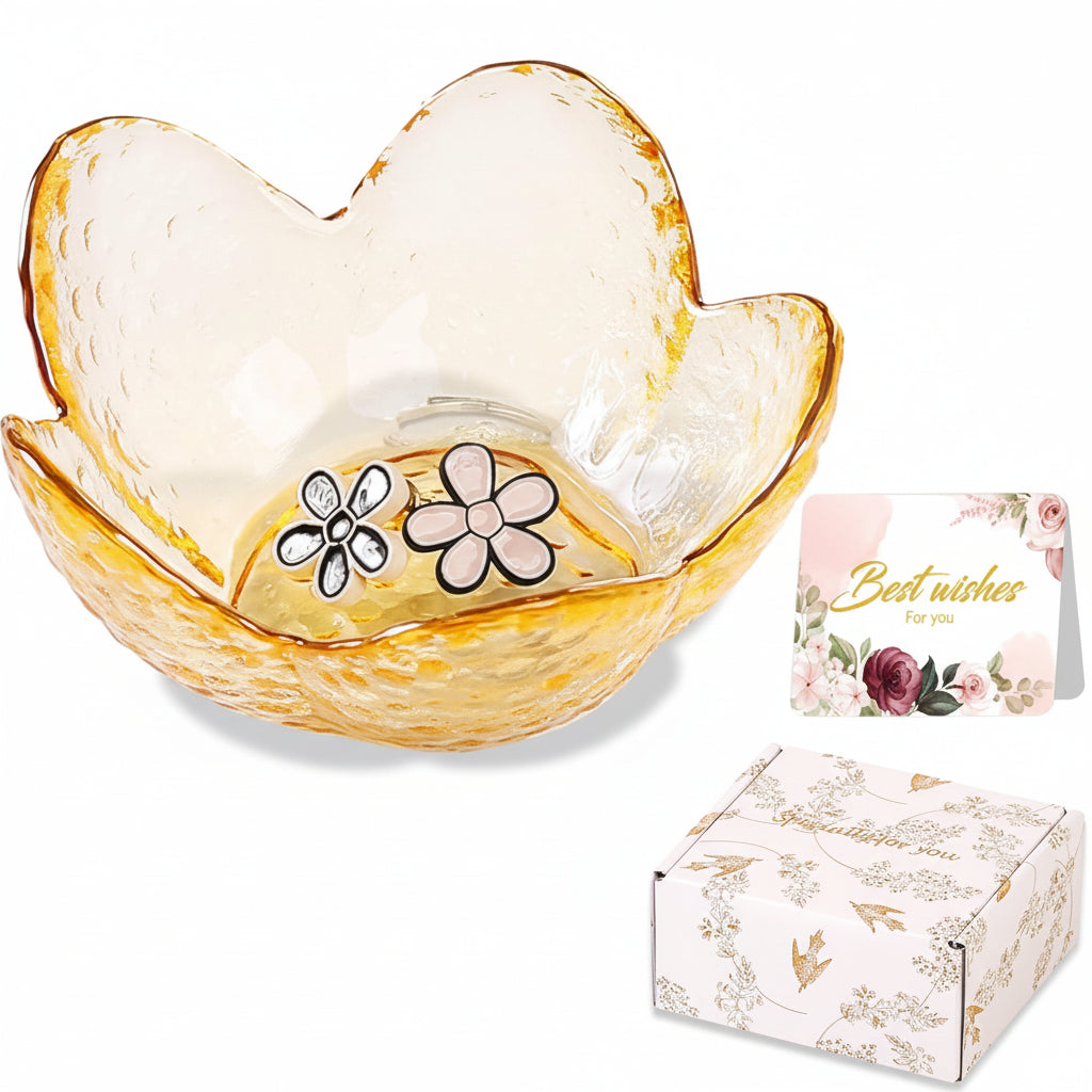 Flower-Shaped Ceramic Ring Holder Tray for Mother's Day Gift